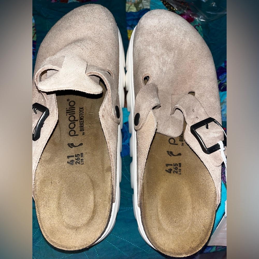 Papillio Women's Tan Suede Clogs - Picture 5 of 7